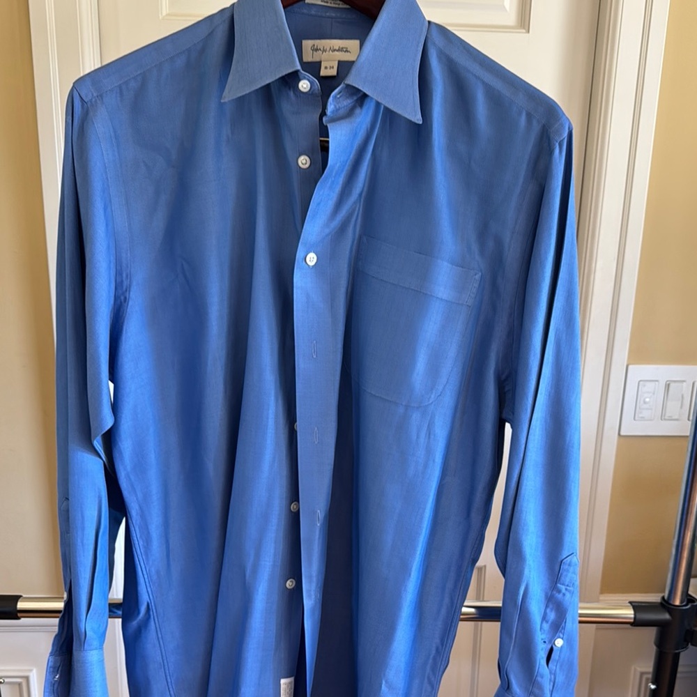 Giorgio Armani Blue Dress Shirt Classic Long-Sleeve